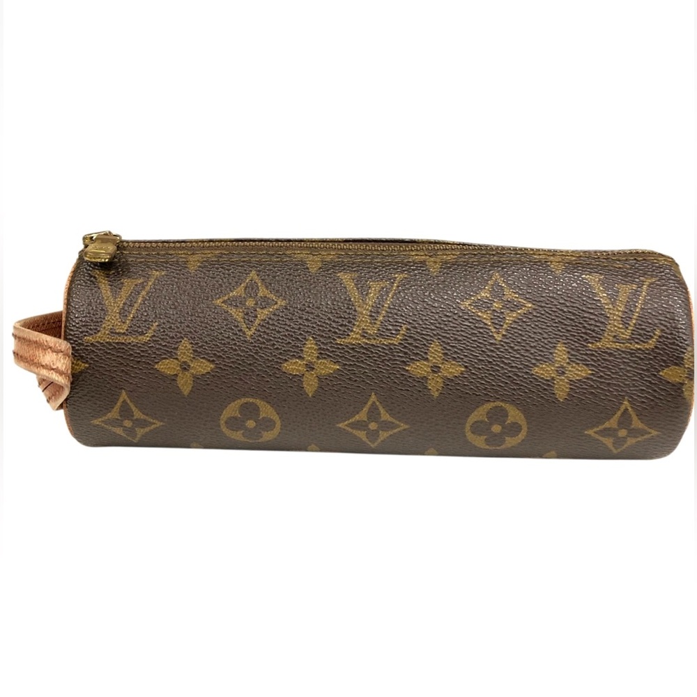 💯 Authentic Vintage LOUIS VUITTON Trousse Ronde Pouch / Pen Case Monogram Canvas